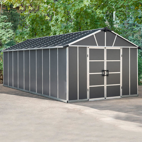 705685 yukon 11x21 dark grey shed insitu min
