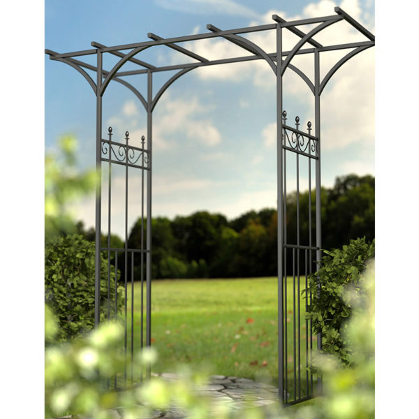 84339 panacea kensington metal garden arch 6 9 x 6 3 insitu min