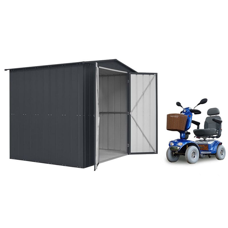 8' x 6' Lotus Metal Shed & Mobility Scooter Store (2.45m x 1.85m) 1 8' x 6' Lotus Metal Shed & Mobility Scooter Store (2.45m x 1.85m)