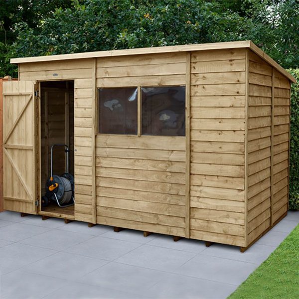 opp106m overlap pressure treated 10x6 pent shed insitu min 1