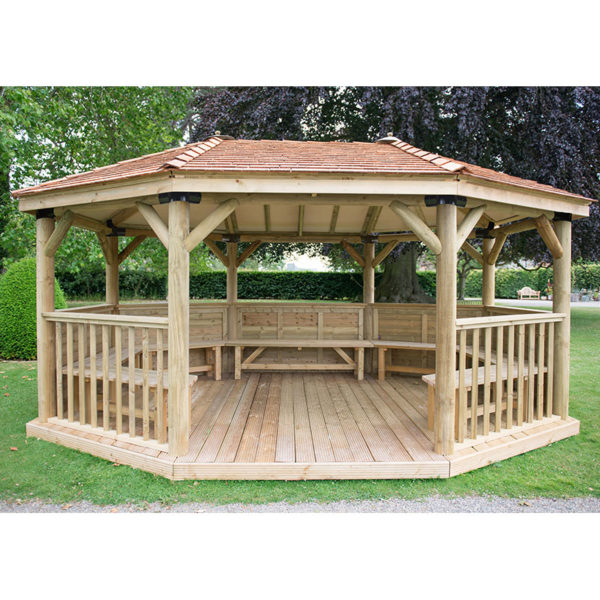 pog6mnecin 6.0m premium oval gazebo with new england cedar roof main